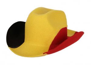 Cowboyhoed kleuren vlag Belgie - zwart geel rood - polyester