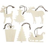 Creativ Company Ornamenten, afm 7-9 cm, dikte 4 mm, 6 stuk/ 1 doos