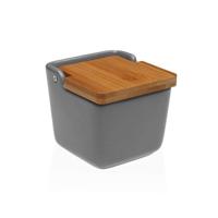 Zoutvaatje met deksel Versa Grijs Keramisch 8,8 x 8,5 x 8,8 cm