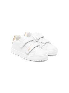 Versace Kids baskets en cuir à logo imprimé - Blanc