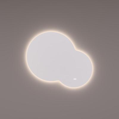 HIPP Design spiegel Organisch Rond met Indirecte LED Verlichting Rondom 120 B x 102 H x 3 cm met Spiegelverwarming. Kleurenwissel en Touch Dimmer