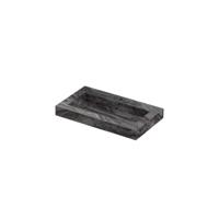INK Pitch Wastafel keramische slab bak met drain en front en side skirts 1 kraangat 80x45x9 Venice brown glossy
