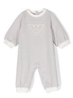 Emporio Armani Kids barboteuse à logo brodé - Gris