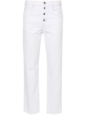 ISABEL MARANT jean slim à coupe courte - Blanc
