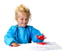 SES Creative kliederschort Girafe junior canvas blauw 1-4 jaar - thumbnail