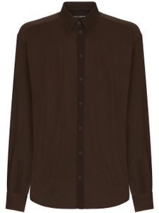 Dolce & Gabbana chemise en soie à manches longues - Marron