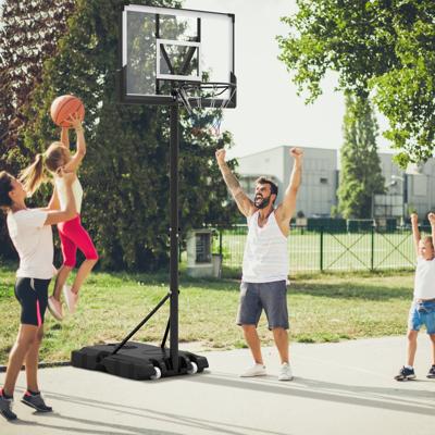 Basketbal Hoepel Buiten Basketbal Standaard 125-305 cm in Hoogte Verstelbaar Zwembad Basketbal Hoepel met Standaard Gewichtzak & 2 Netten