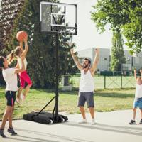Basketbal Hoepel Buiten Basketbal Standaard 125-305 cm in Hoogte Verstelbaar Zwembad Basketbal Hoepel met Standaard Gewichtzak & 2 Netten