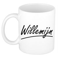 Naam cadeau mok / beker Willemijn met sierlijke letters 300 ml - thumbnail