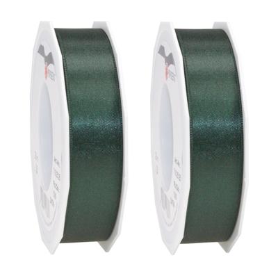 Cadeaulint/sierlint Satijn - 3x - 2.5 cm x 25 meter - Donker groen - cadeaus inpakken - decoratie