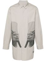 Rick Owens surchemise à broderie pharaon - Gris - thumbnail