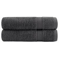 VidaXL Badhanddoeken solund 2 st 600 g/m² 100x150 cm antraciet