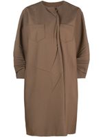 Prada manteau mi-long à design asymétrique - Marron