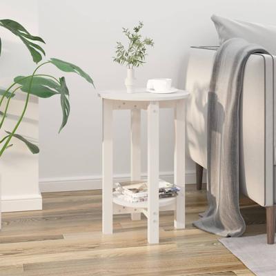 Salontafel Ø 40x60 cm massief grenenhout wit