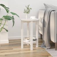 Salontafel Ø 40x60 cm massief grenenhout wit