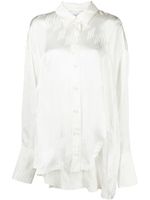 The Attico chemise Diana en jacquard à ourlet asymétrique - Blanc