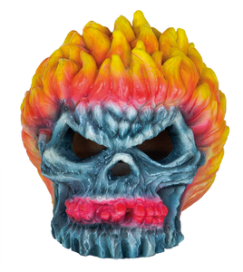 Superfish Deco Led Monster Fire Skull - Handgeschilderd Aquarium Ornament met Verlichting