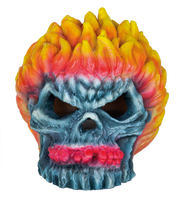Superfish Deco Led Monster Fire Skull - Handgeschilderd Aquarium Ornament met Verlichting