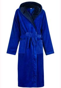 badjas unisex kobaltblauw met capuchon