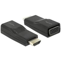 Delock 65655 HDMI / VGA Adapter [1x HDMI-stekker - 1x D-sub bus 15-polig] Zwart