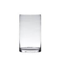 Transparante home-basics cilinder vorm vaas/vazen van glas 40 x 15 cm   -