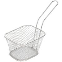 Patat/snack serveermandje/frituurmandje - zilver - 11 x 14 x 6 cm