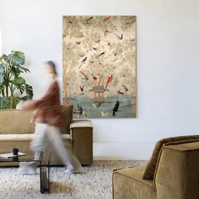 Urban Cotton Wandkleed 'Oriental Day' 110 x 145cm in Frame - black