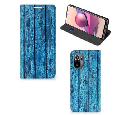 Xiaomi Redmi Note 10 4G | 10S | Poco M5s Book | Wallet Case | Wood Blue