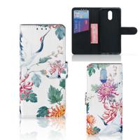 Nokia 2.3 | Telefoonhoesje | Met pasjeshouder | Bird Flowers
