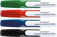 Q-CONNECT Premium whiteboard marker, ronde punt, set van 4 stuks in geassorteerde kleuren - thumbnail