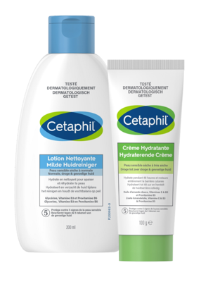 Cetaphil Milde Huidreiniger + Hydraterende Crème Combi