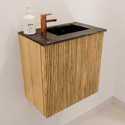 Toiletmeubel Mondiaz Joya Dlux | 40 cm | Meubelkleur Oak | Faye wastafel Lava Wasbak Rechts | 1 kraangat