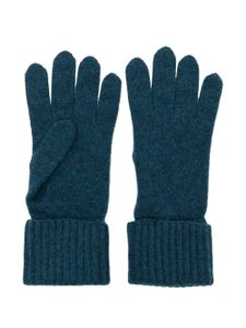 N.Peal gants en cachemire biologique à bords nervurés - Bleu