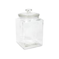 Voorraadpot glas vierkant met deksel 3L
