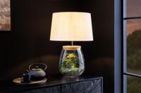 Vulbare tafellamp CLASSICO 60cm wit transparant glas met linnen kap - 44817