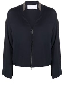 Fabiana Filippi veste zippée à col v - Bleu