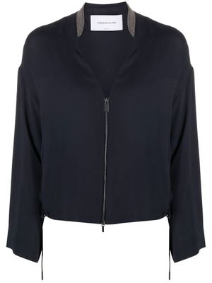 Fabiana Filippi veste zippée à col v - Bleu