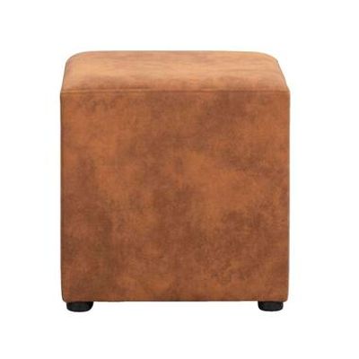 Hocker Nando - cognac - 45x45x45 cm - Leen Bakker