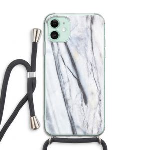 Gestreepte marmer: iPhone 11 Transparant Hoesje met koord