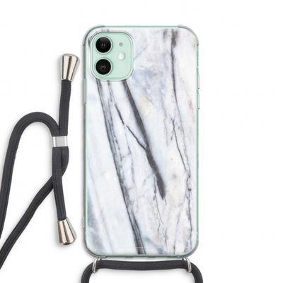 Gestreepte marmer: iPhone 11 Transparant Hoesje met koord