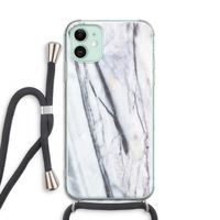 Gestreepte marmer: iPhone 11 Transparant Hoesje met koord Gestreepte marmer: iPhone 11 Transparant Hoesje met koord