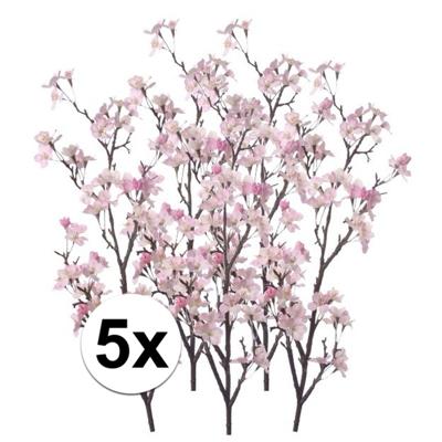 Bellatio flowers & plants Appelbloesem takken - 5x - roze - 104 cm - kunststof