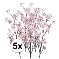 Bellatio flowers & plants Appelbloesem takken - 5x - roze - 104 cm - kunststof