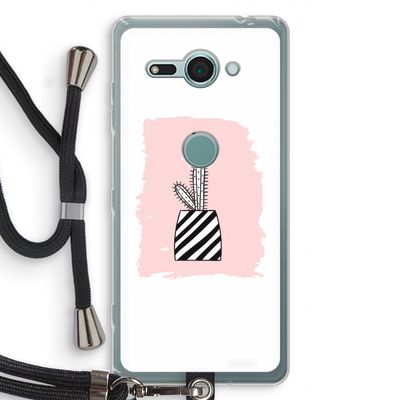Zwart-wit cactus: Sony Xperia XZ2 Compact Transparant Hoesje met koord