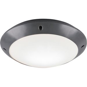 LED Plafondlamp - Badkamerlamp - Trion Camiro - Opbouw Rond - Waterdicht IP54 - E27 Fitting - Mat Antraciet - Kunststof