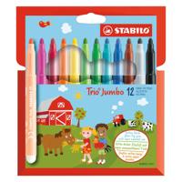 Stabilo trio jumbo viltstiften, 12st. - thumbnail