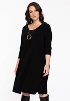 Yoek Jurk Swing kneelength | Zwart | Maat 54/56