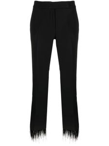 Michael Kors pantalon de tailleur bordé de plumes - Noir