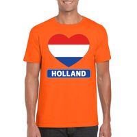 Oranje Holland hart vlag shirt heren