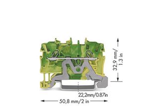 WAGO 2000-1207 Aardingsklem 3.50 mm Spanveer Toewijzing: Terre Groen, Geel 1 stuk(s)